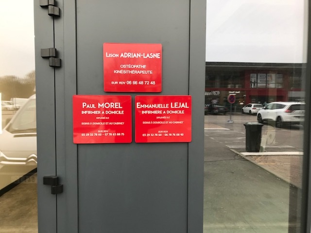 plaque professionnelle médecin , infirmière - alu/dibond - Epinal, Nancy et Metz